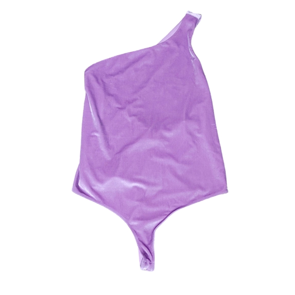 Fabletics Lilac Purple Gigi Velour One Shoulder Bodysuit Womens Plus Size 1X NWT - Picture 5 of 10